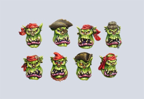 Pirate Orc Boys Heads (10) - Click Image to Close